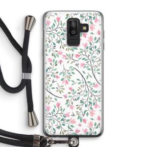 Sierlijke bloemen: Samsung Galaxy J8 (2018) Transparant Hoesje met koord