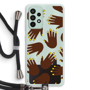 Hands dark: Samsung Galaxy A52s 5G Transparant Hoesje met koord