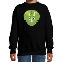 Cartoon dino trui zwart voor jongens en meisjes - Cartoon dieren sweater kinderen - thumbnail