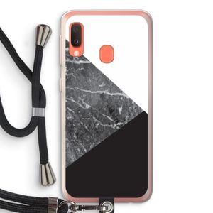 Combinatie marmer: Samsung Galaxy A20e Transparant Hoesje met koord