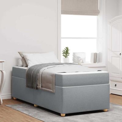 Bedframe met matras Lichtgrijs 80 x 200 cm Stof