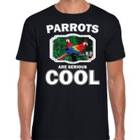 T-shirt parrots are serious cool zwart heren - papegaaien/ papegaai shirt
