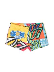 DSQUARED2 KIDS short de bain en coton - Bleu