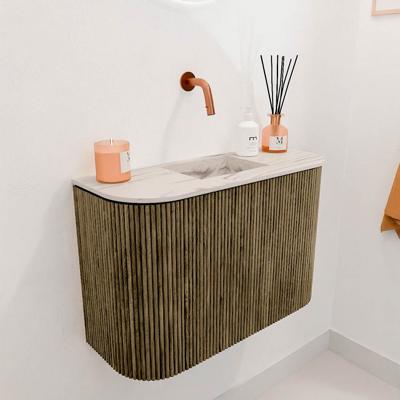 Toiletmeubel Mondiaz Joya Dlux | 63.2 cm | Meubelkleur Dusk | Faye wastafel Nata Wasbak Midden | Zonder kraangat(en)
