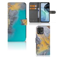 Motorola Moto G72 | Bookcase | Marble Blue Gold