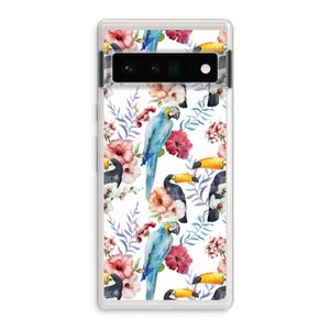 Bloemen tukan: Google Pixel 6 Pro Transparant Hoesje