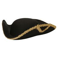 Guirca Carnaval verkleed hoed voor een Piraat - zwart/goud - polyester - heren/dames   -