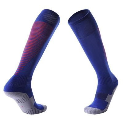 Een paar Adult anti-Skid over knie dikke zweet-absorberende hoge knie sokken (blauw)