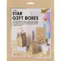 Giftbox folia star kraft set 6 stuks