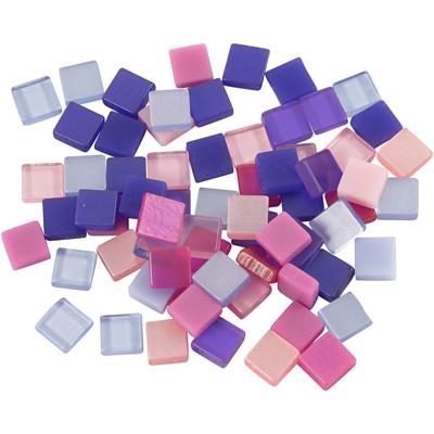 Creativ Company Mini mozaiek, afm 5x5 mm, dikte 2 mm, paars/donkerpaars, 25 gr/ 1 doos