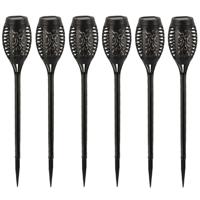 Pro Garden Solar tuinlamp / fakkel / prikspot - 12x - vlameffect - zonne-energie - 51 cm