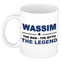 Naam cadeau mok/ beker Wassim The man, The myth the legend 300 ml - Naam mokken