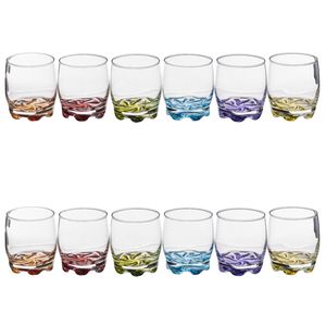 Set van 12x stuks drinkglazen/waterglazen kleurenmix 310 ml