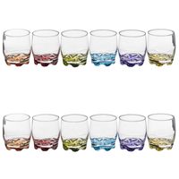 Set van 12x stuks drinkglazen/waterglazen kleurenmix 310 ml - thumbnail