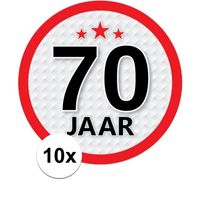 10x 70 Jaar leeftijd stickers rond verjaardag versiering   - - thumbnail