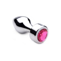 XR Brands Pink Gemstone - Weighted Base Aluminum Plug - Medium