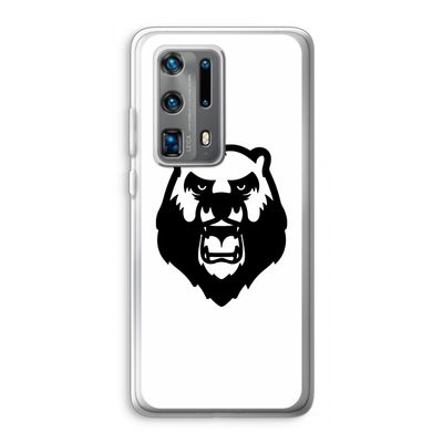 Angry Bear (white): Huawei P40 Pro Plus Transparant Hoesje