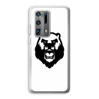 Angry Bear (white): Huawei P40 Pro Plus Transparant Hoesje