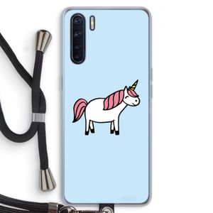 Eenhoorn: Oppo A91 Transparant Hoesje met koord