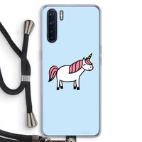Eenhoorn: Oppo A91 Transparant Hoesje met koord