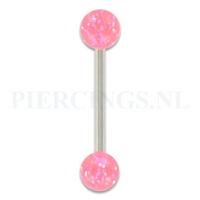 Tongpiercing acryl glitter roze