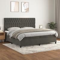Boxspring met matras fluweel donkergrijs 200x200 cm