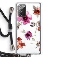 Geschilderde bloemen: Samsung Galaxy Note 20 / Note 20 5G Transparant Hoesje met koord