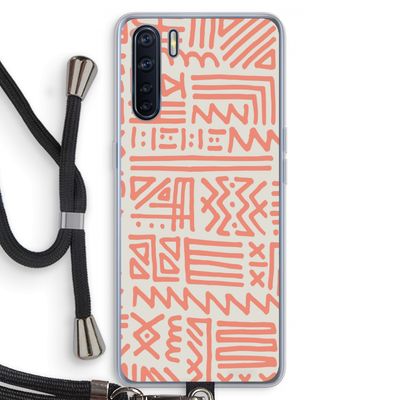 Marrakech Pink: Oppo A91 Transparant Hoesje met koord