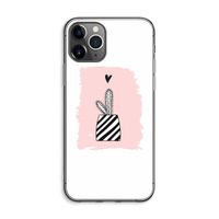 Zwart-wit cactus: iPhone 11 Pro Max Transparant Hoesje