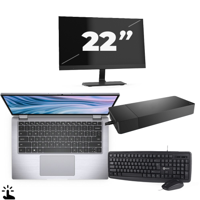 Dell Latitude 7410 - Intel Core i5-10e Generatie - 14 inch - Touch - 16GB RAM - 256GB SSD - Windows 11 Home + 1x 22 inch Monitor
