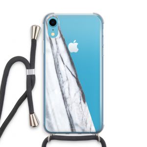 Gestreepte marmer: iPhone XR Transparant Hoesje met koord
