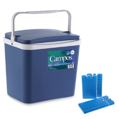 Koelbox donkerblauw 24 liter - 40 x 30 x 36 cm - incl. 4 koelelementen