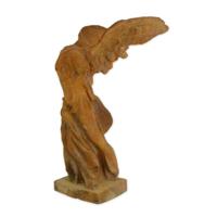 A RUSTY CAST IRON STATUE OF NIKÉ