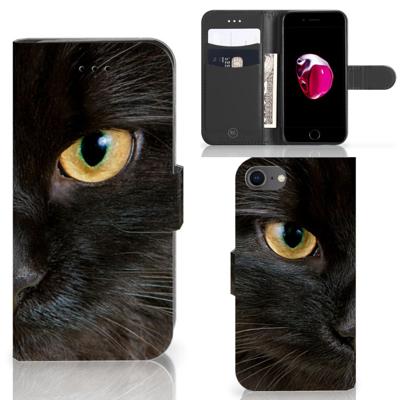 iPhone 7 | 8 | SE (2020) | SE (2022) | Telefoonhoesje | Met pasjeshouder | Zwarte Kat