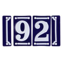 Best for Boots huisnummer 92 - met sierrand - Oudhollands - emaille - blauw/wit
