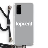 Topvent Grijs Wit: Samsung Galaxy S20 Transparant Hoesje met koord