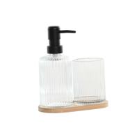 Badset Home ESPRIT Transparant Natuurlijk Bamboe Kristal Modern 3 Onderdelen