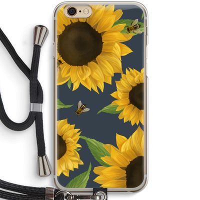 Sunflower and bees: iPhone 6 / 6S Transparant Hoesje met koord