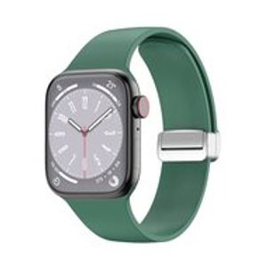 Siliconen bandje - Folding Buckle - Groen - Geschikt voor Apple Watch 38mm / 40mm / 41mm