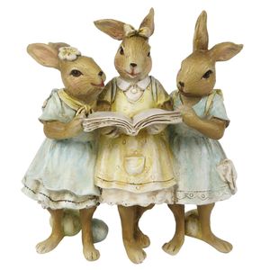 Clayre & Eef Multi Decoratie konijnen 13*6*15 cm 6PR3257