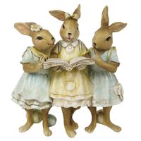 Clayre & Eef Multi Decoratie konijnen 13*6*15 cm 6PR3257 - thumbnail
