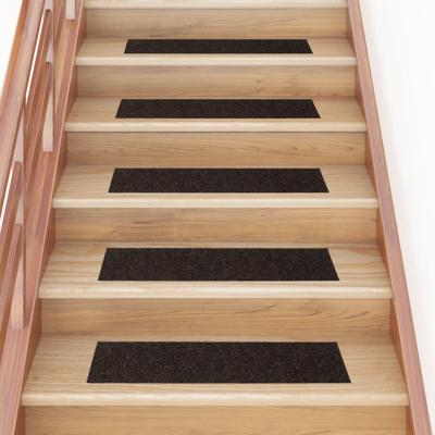 VidaXL Trapmatten zelfklevend 15 stuks 76x20 cm donkerbruin rechthoekig