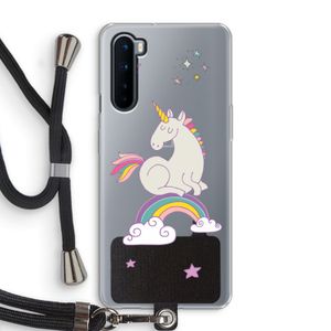 Regenboog eenhoorn: OnePlus Nord Transparant Hoesje met koord