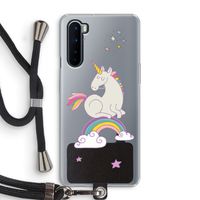 Regenboog eenhoorn: OnePlus Nord Transparant Hoesje met koord