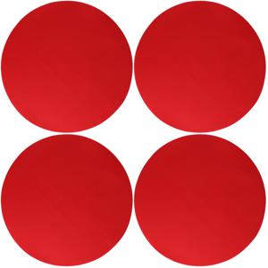 Wicotex Placemats Uni - 4x - rood - rond 38 cm - anti slip laag - Teflon coating toplaag