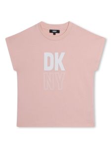 Dkny Kids t-shirt en coton biologique à logo imprimé - Rose