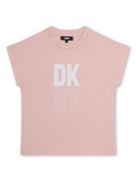 Dkny Kids t-shirt en coton biologique à logo imprimé - Rose - thumbnail