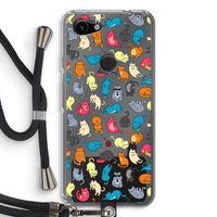 Kleurrijke katten: Pixel 3a Transparant Hoesje met koord
