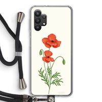 Red poppy: Samsung Galaxy A32 5G Transparant Hoesje met koord