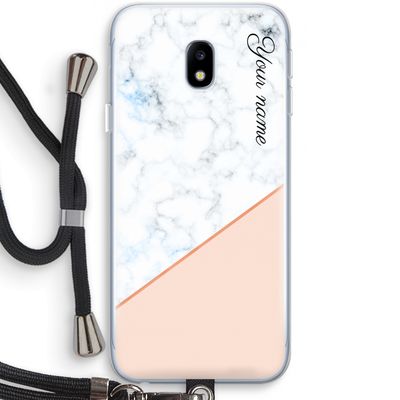 Marmer in stijl: Samsung Galaxy J3 (2017) Transparant Hoesje met koord